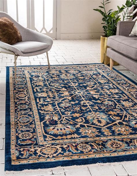 navy blue and brown rug